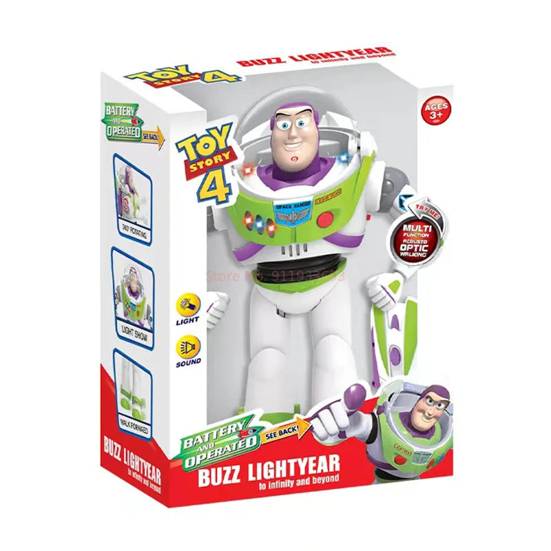 Disney Toy Story Buzz Lightyear Model Toys Pixar Electric Walking Robot Doll Action Figure Toy Birthday Gift Toys Model For Kids