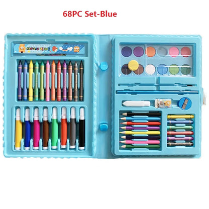 42/68/86/150/168/208pcs Childeren's Painting Brush Full Set Watercolor Pen Crayon with Drawing Board For Kids Art Supplies Gifts