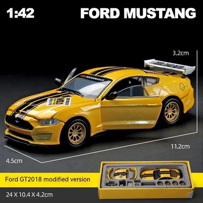 CCA DIY Customizable 1:43 Scale Ford Mustang Alloy Car Model Kit - Unique Racing Car Collectible for Hobbyists & Enthusiasts