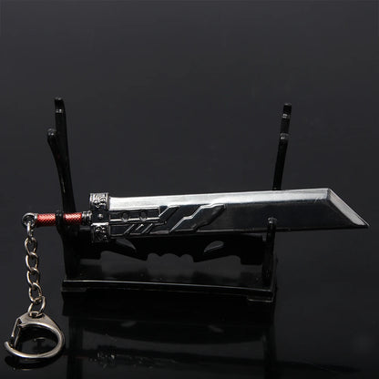 Game Final Fantasy 7 Keychain Cloud Strife Buster Metal Weapon Pendant Key Chain For Cosplay Props Unisex Pendant Jewelry Gift