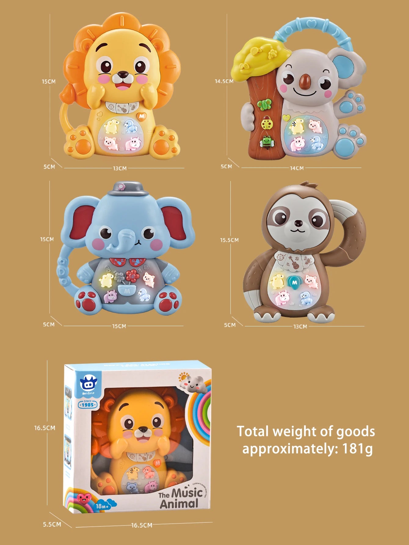 Teclado eletrônico animal de desenho animado, piano musical, comutação de efeitos sonoros multimodo, quebra-cabeça brinquedos educativos para 3 +