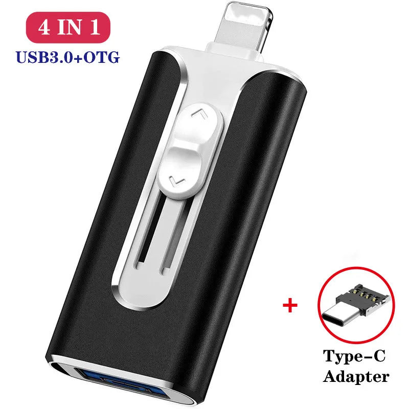 OTG Usb Flash Drive for Phone 256G 512G 128G USB 3.0 Memory Stick External Storage for Phone/Android/Type C/Windows Device4 in 1