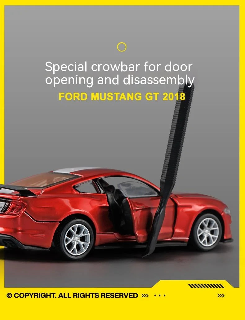 CCA DIY Customizable 1:43 Scale Ford Mustang Alloy Car Model Kit - Unique Racing Car Collectible for Hobbyists & Enthusiasts