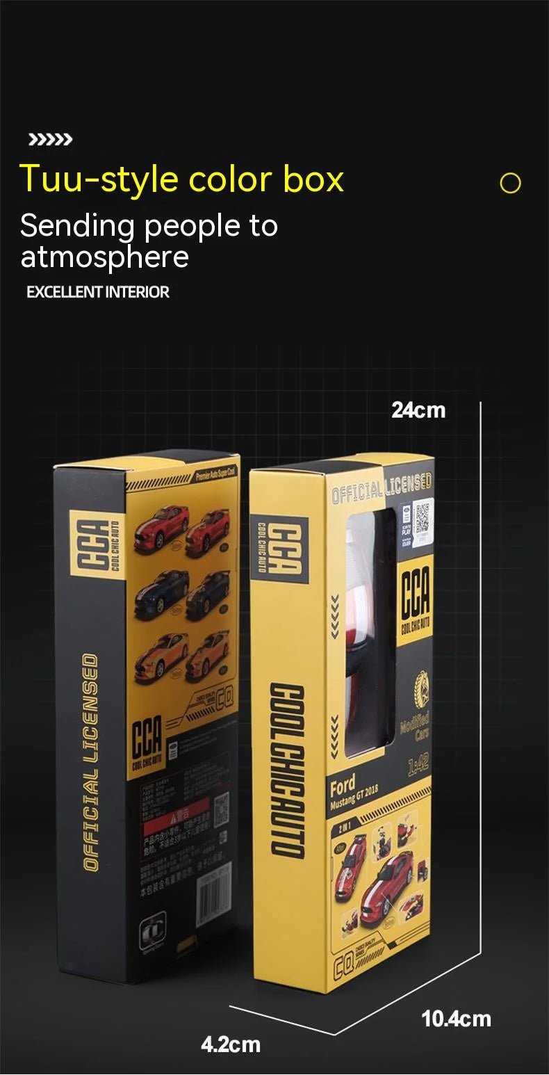 CCA DIY Customizable 1:43 Scale Ford Mustang Alloy Car Model Kit - Unique Racing Car Collectible for Hobbyists & Enthusiasts