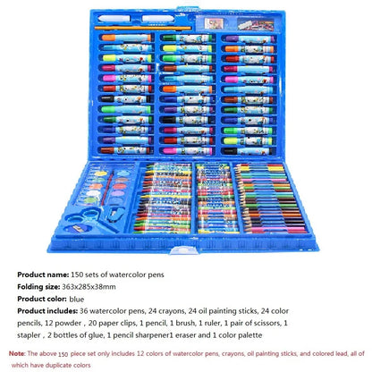 42/68/86/150/168/208pcs Childeren's Painting Brush Full Set Watercolor Pen Crayon with Drawing Board For Kids Art Supplies Gifts