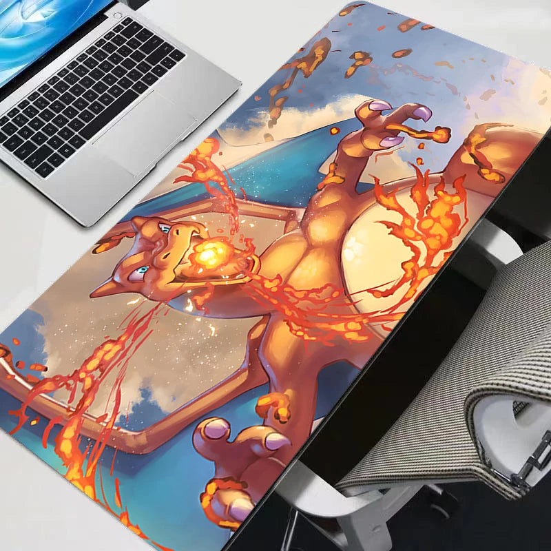 Gaming Mouse Pad P-pokemon Charizard Home New HD Pc Mousepad XXL keyboard pad Non-Slip Office Carpet Laptop Mice Pad Gift