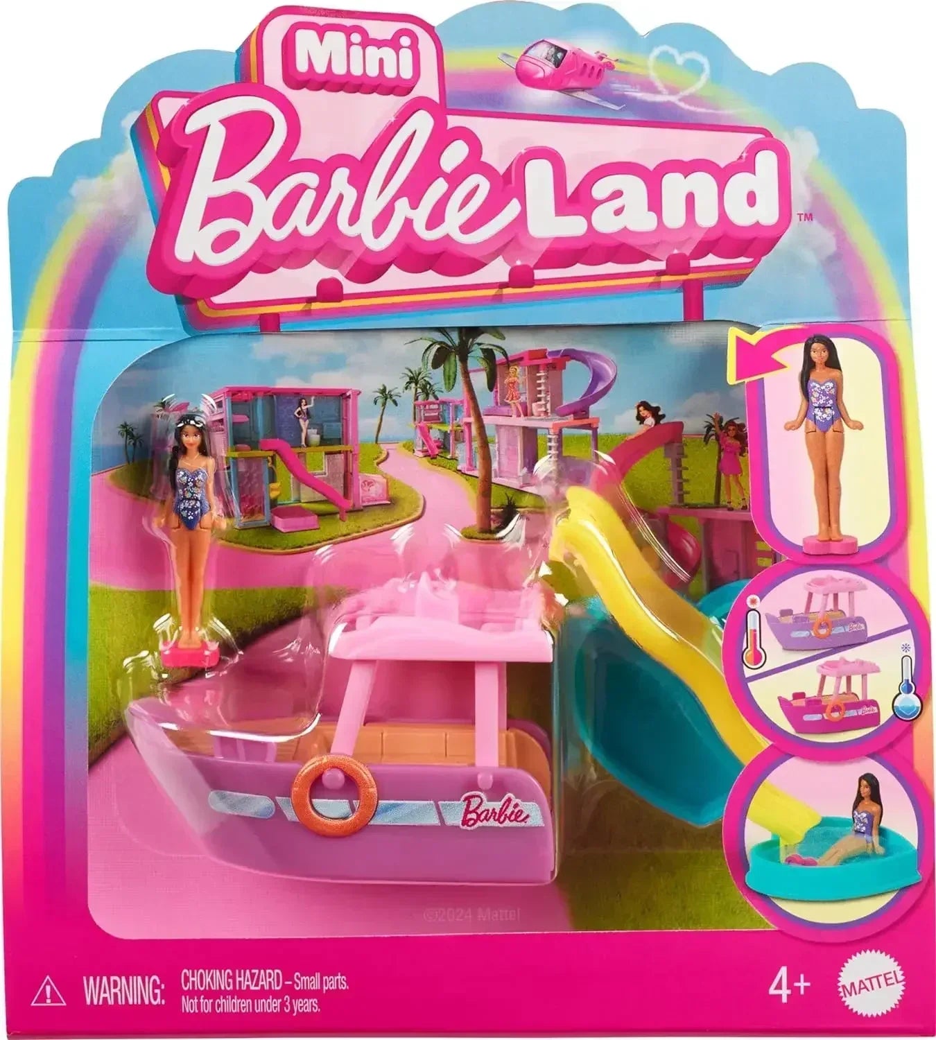 Original Barbie Traffic Vehicle Mini Barbieland Color Change Dream Camper Car Boat Plane Doll House Accessories Toys for Girls