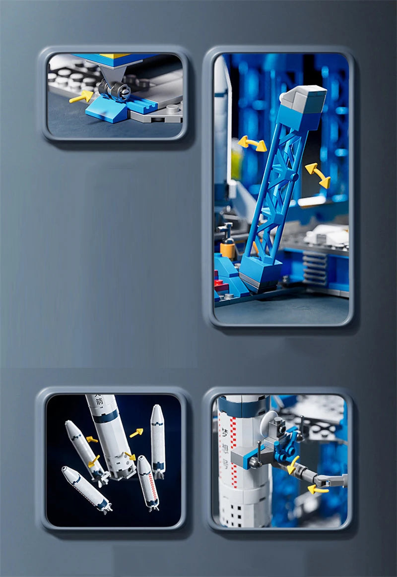 107 Piece DIY Building Blocks Space Rocket Craft Launch Center Base Puzzle Model Assembling Bricks Small Set Education Boys Toy