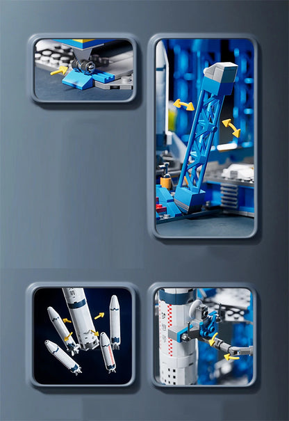 107 Piece DIY Building Blocks Space Rocket Craft Launch Center Base Puzzle Model Assembling Bricks Small Set Education Boys Toy