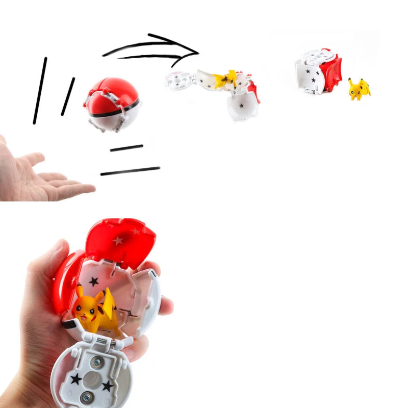 Pokemon Pokeball Anime Figure Pikachu Charizard Psyduck Pocket Monster Elf Ball Kids Toys Action Model Children's Birthday Gifts