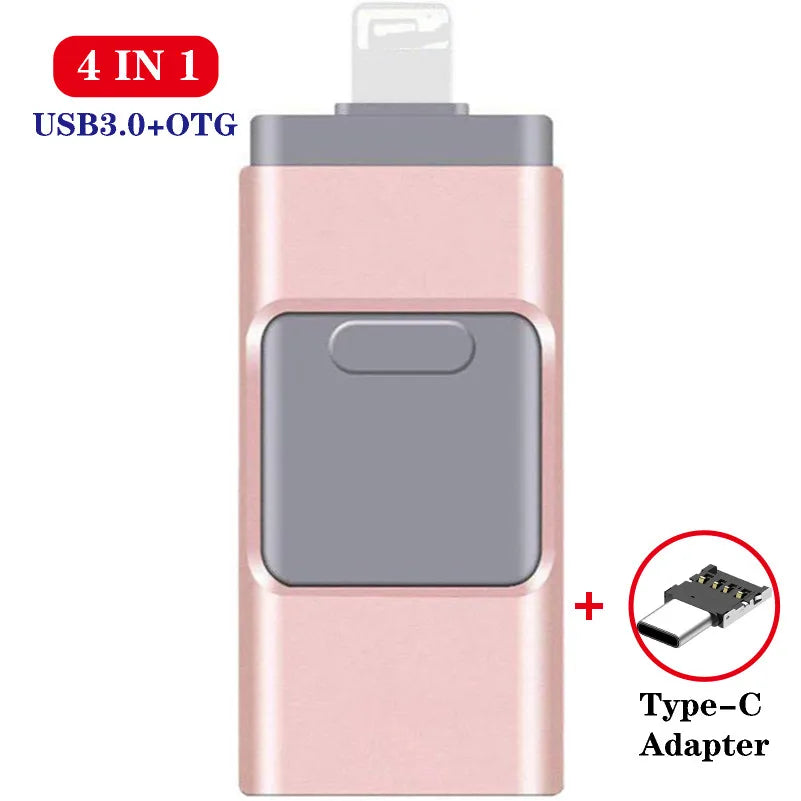 OTG Usb Flash Drive for Phone 256G 512G 128G USB 3.0 Memory Stick External Storage for Phone/Android/Type C/Windows Device4 in 1