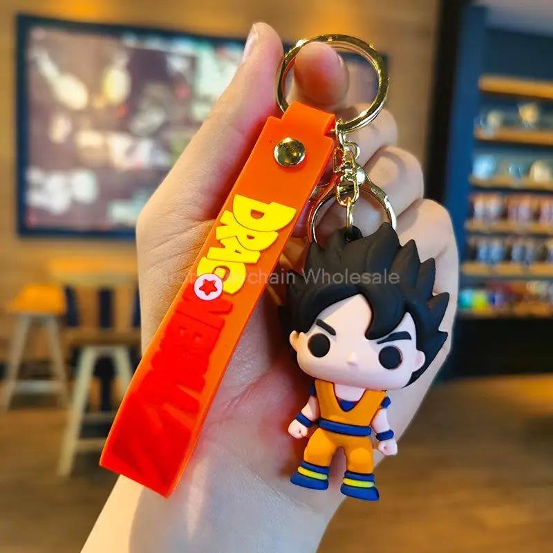 Anime Dragon Ball Keychain Z Super Saiyan Son Goku Bulma Broly Piccolo Majin Buu Series Car Pendant Keyring Kids Toys Gifts