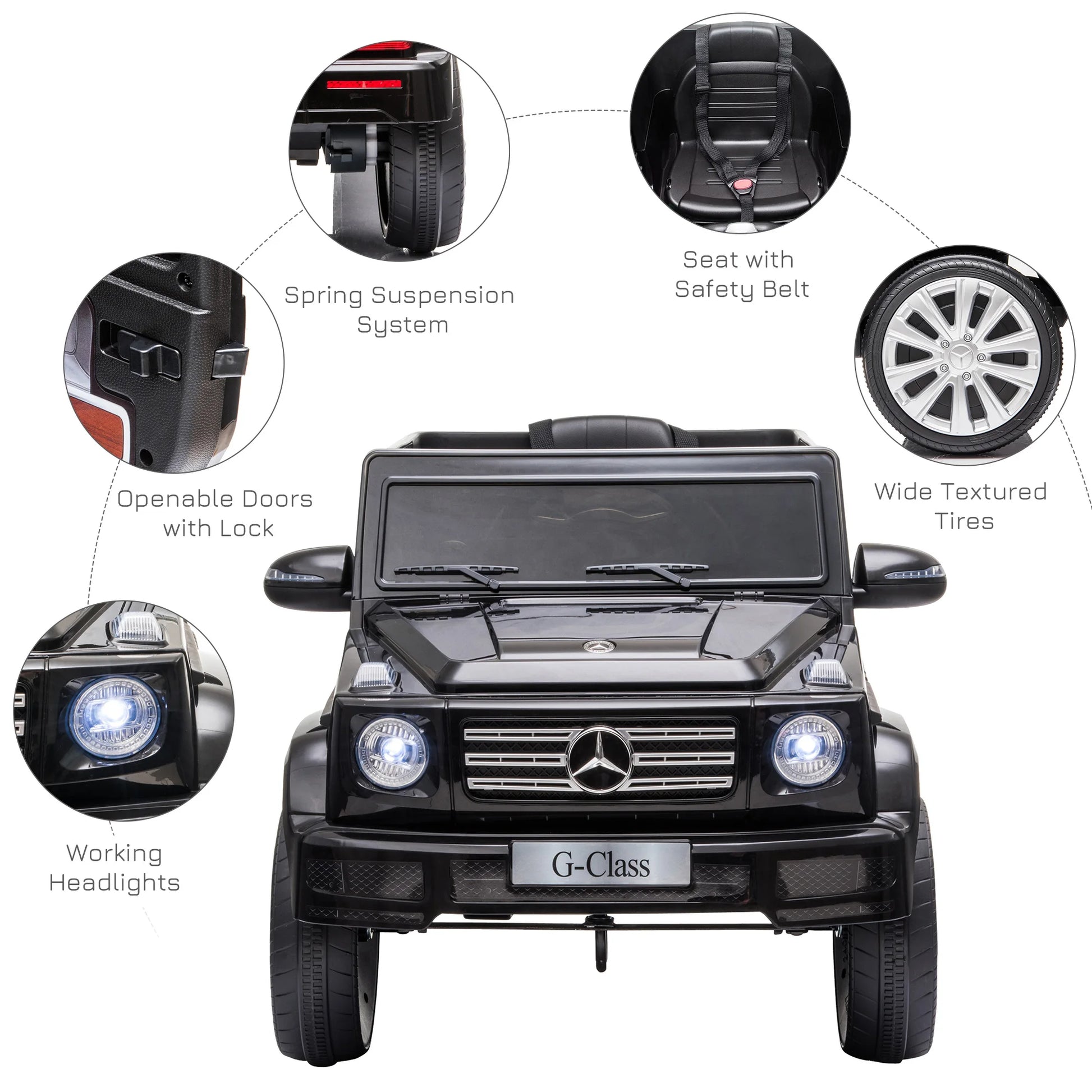 HOMCOM Mercedes Benz G500 12V Kids Electric Ride On Car w/ Remote Control