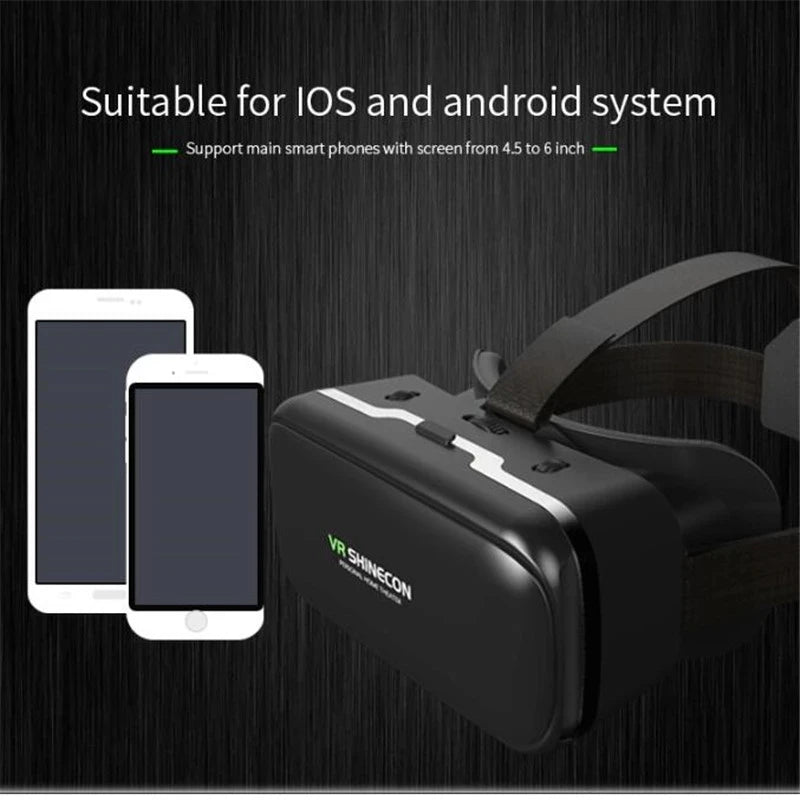 Shinecon VR Glasses 3D Virtual Reality Headset Devices Viar Helmet Goggle Lenses Smart For Phone Cell Smartphone Game Mobile Set
