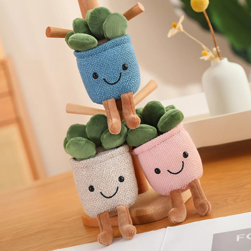 Cartoon Cute Hot Sale Cake Plush Doll Pendant Succulent Flower Tulip Plant Potted Plush Toy Home Decoration Gift For Children