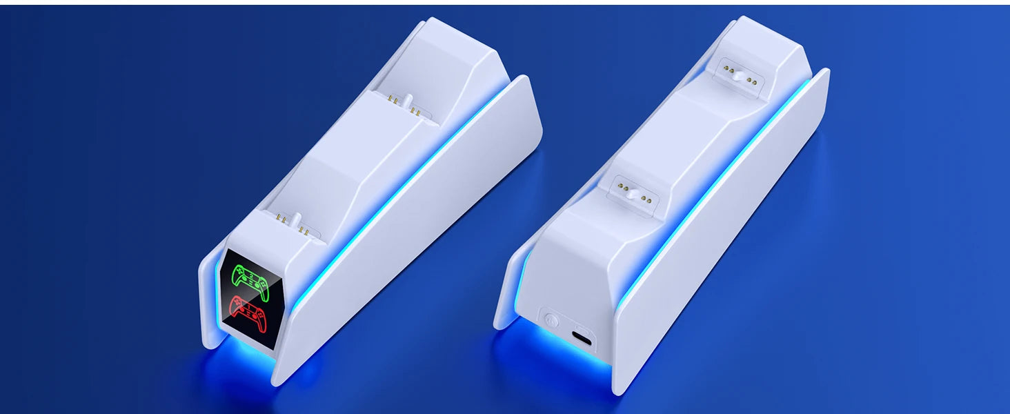 Estação de carregamento do controlador para playstation 5 carregador rápido duplo indicador led suporte carregamento docking station ps5 acessórios