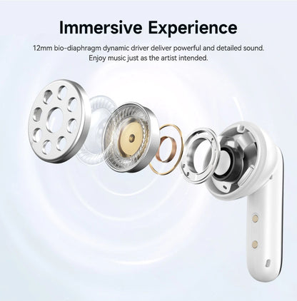 QCY Melobuds N50 ANC Bluetooth 5.4 Wireless Earphones Active Noise Cancellation 6 Mics Clear Call Earbuds Multipoint Connection