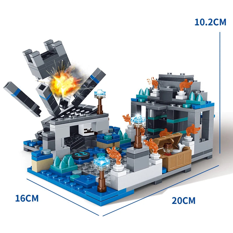 1089pcs My World Building Blocks Set Mechanism Mountain Cave Kids Interactive STEM Educational Toy Creative Gifts for Boys Girls