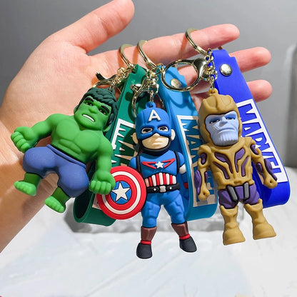 Classic Marvel Spider Man Annihilation Iron Man 3D Doll Car Keychain Pendant Ornament Night Market Wholesale