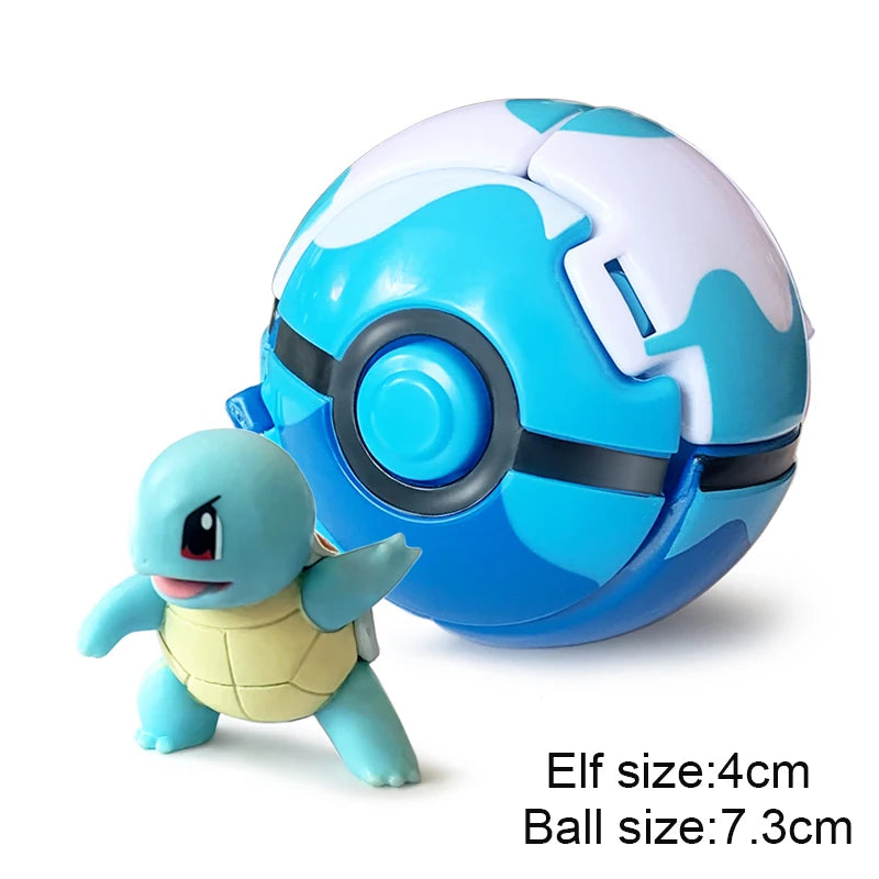 Pokemon Pokeball Anime Figure Pikachu Charizard Psyduck Pocket Monster Elf Ball Kids Toys Action Model Children's Birthday Gifts
