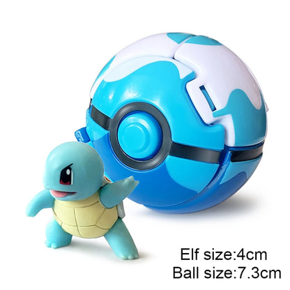 Pokemon Pokeball Anime Figure Pikachu Charizard Psyduck Pocket Monster Elf Ball Kids Toys Action Model Children's Birthday Gifts