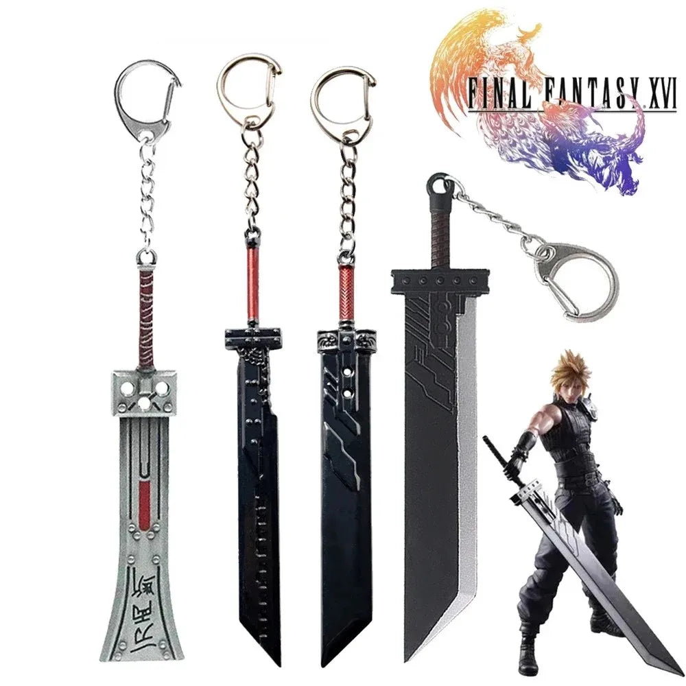 Game Final Fantasy 7 Keychain Cloud Strife Buster Metal Weapon Pendant Key Chain For Cosplay Props Unisex Pendant Jewelry Gift