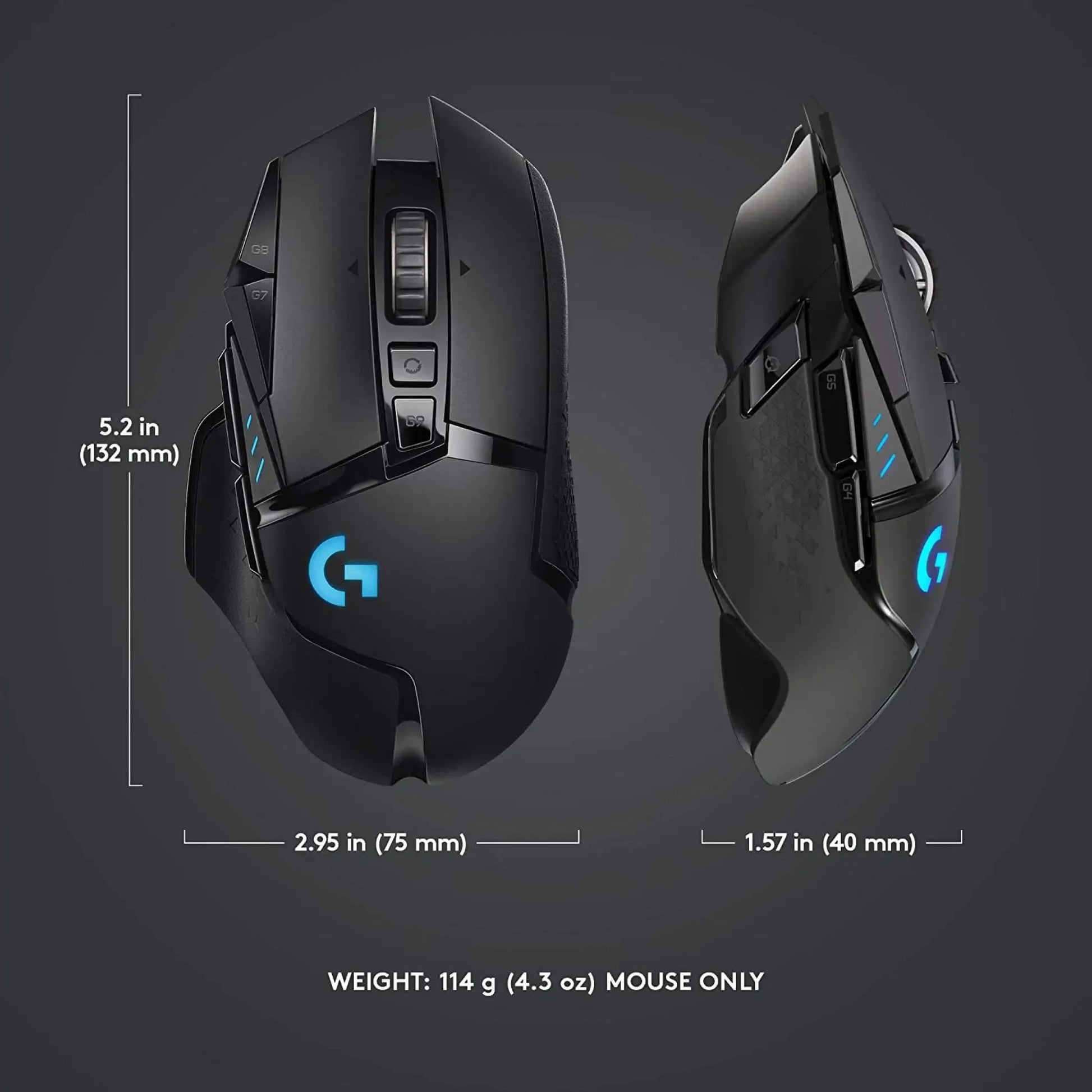 Logitech g502 hero lightpeed mouse para jogos com fio/sem fio 2.4ghz hero 25600dpi rgb adequado para jogadores e-sports mouse