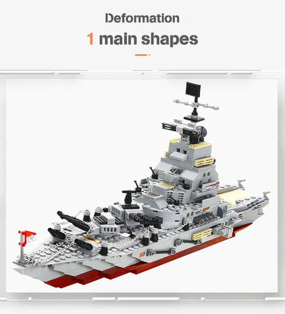 Navy War Chariot Ship Army Boat Plane Model Warships Building Blocks Compatible With Lego Construction Set for Boys Bricks Toys