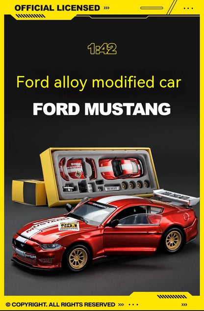 CCA DIY Customizable 1:43 Scale Ford Mustang Alloy Car Model Kit - Unique Racing Car Collectible for Hobbyists & Enthusiasts