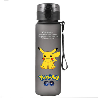 pokemon Water Bottle Large Capacity Portable Plastic Cartoon  Children fashion Kettle Adult Outdoor Sports Water Cup Gift