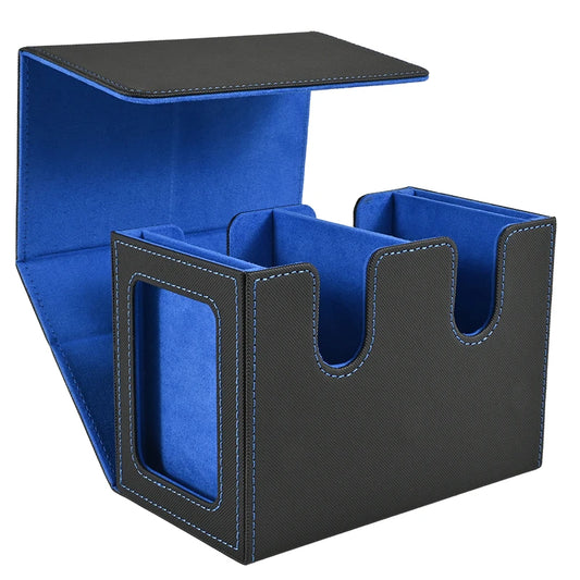 Deck Box with 2 Commander Display, Double Deck Box for 140+ Single Sleeved Cards, Fits for TCG CCG Magic Cards