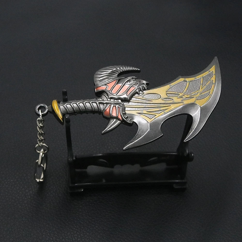 New God of War Ragnarok Keychain Kratos Ares Thor's Hammer Mjolnir Blades of Exile Leviathan Axe Weapon Penant Key Chain Jewelry