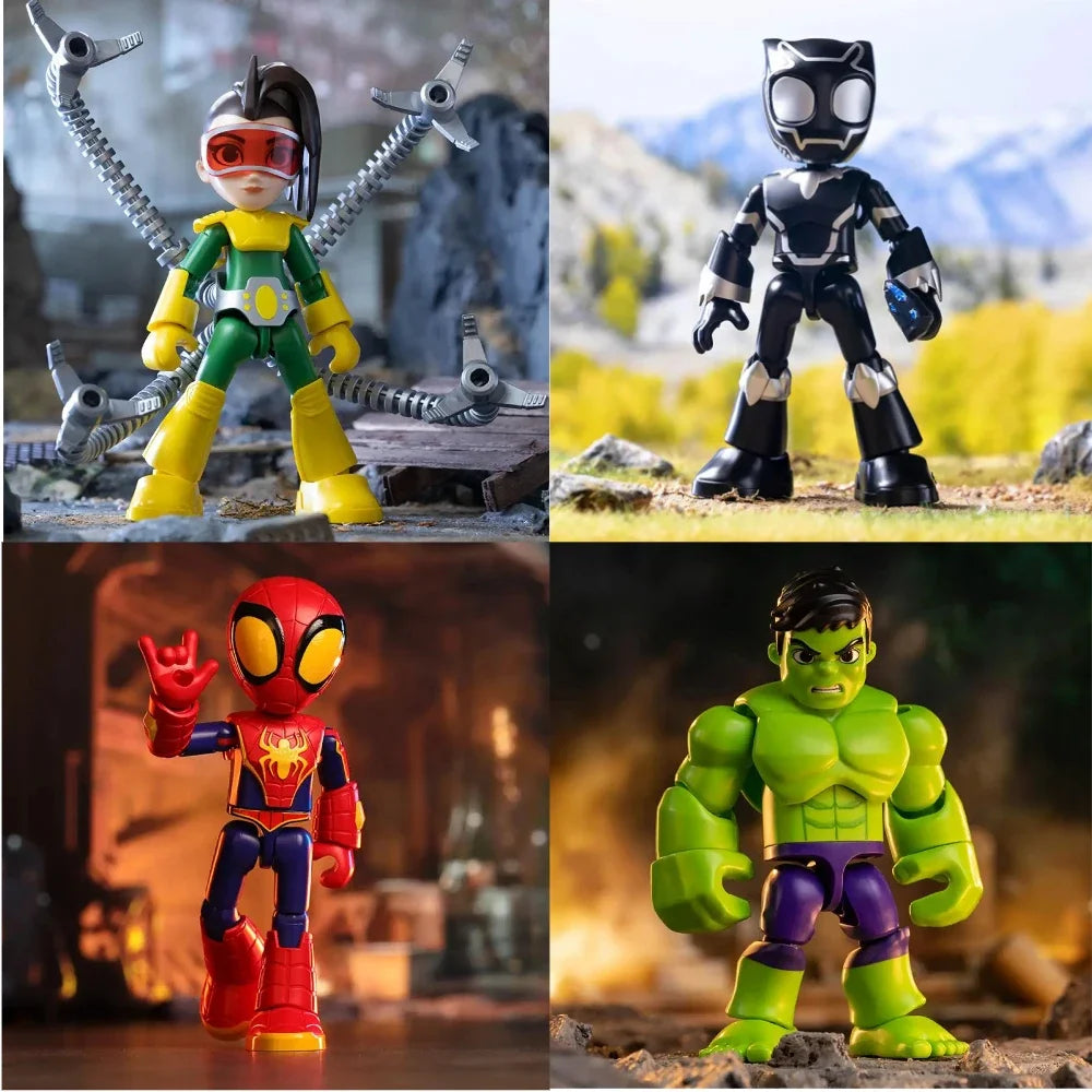 Marvel Spiderman Spidey and His Amazing Friends Miles Gwen Octopus Doctor Hulk Building Blocks Action Figure Model Toy Gift