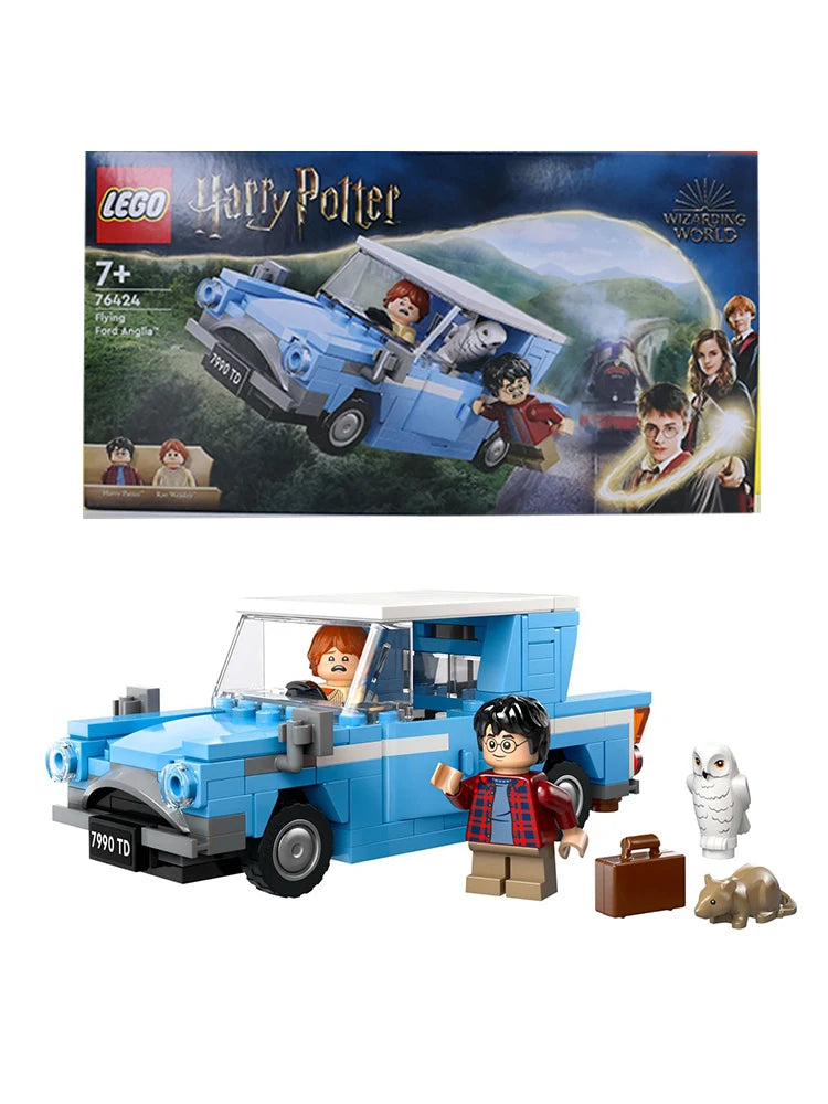 LEGO 76424 Harry Potter Flying Ford Anglia, Buildable Car Toy with 2 Minifigures for Role Play