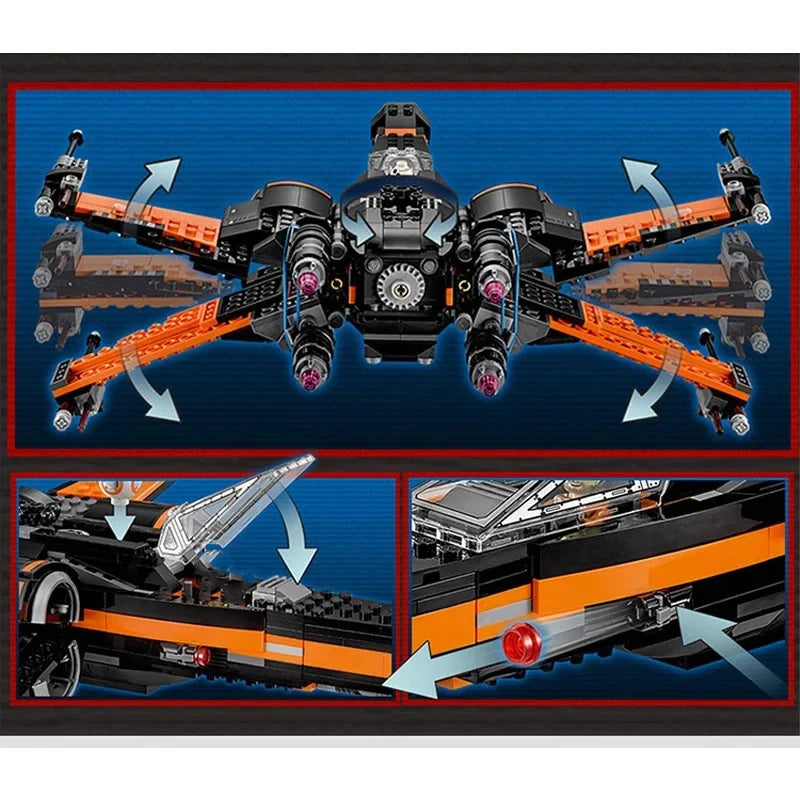 717PCS Star X-wing Fighter Building Blocks Wars Spaceship Warplane Construction Bricks Toys Birthday Gifts For Children Kids