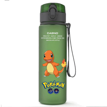 pokemon Water Bottle Large Capacity Portable Plastic Cartoon  Children fashion Kettle Adult Outdoor Sports Water Cup Gift