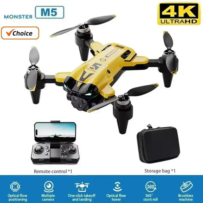 M5 Drone Professional 8K Wide-Angle HD Triple Camera WiFi FPV Height Hold RC Drone Aircraft Quadrotor Adult Children's Toys Gift