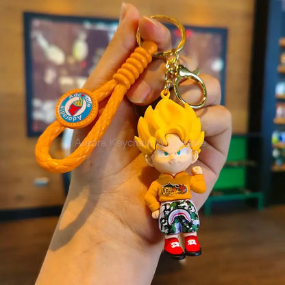 Anime Dragon Ball Keychain Z Super Saiyan Son Goku Bulma Broly Piccolo Majin Buu Series Car Pendant Keyring Kids Toys Gifts