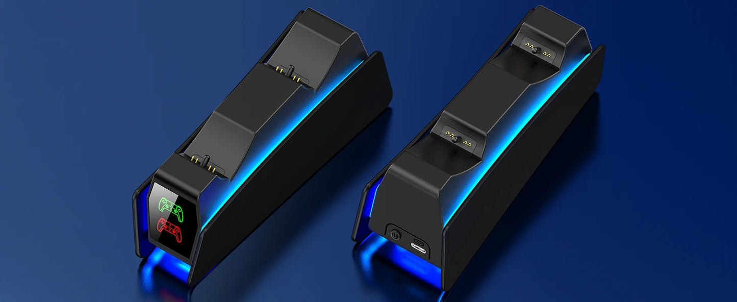 Estação de carregamento do controlador para playstation 5 carregador rápido duplo indicador led suporte carregamento docking station ps5 acessórios