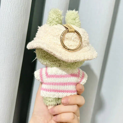 Fashion Sweater Outfit Accessories Sitting Party Pink White Striped Sweater Cup Clothing For Labubu V1 V2 Idol Cute Doll Clothes