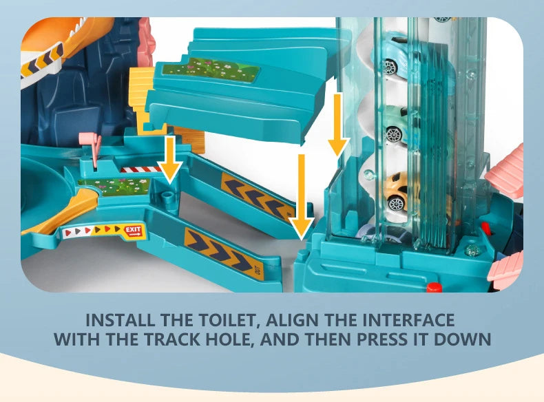 KBDFA Lion Theme Car Track For Children Diecasts Holiday Gifts Birthday Hot Wheels Kids Educational Race Toys Racing Rail Cars