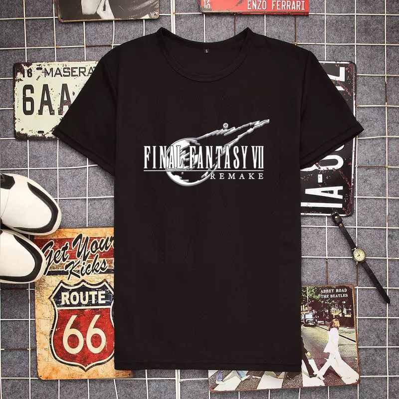 Cloud Strife Final Fantasy T Shirt Black Cloud VII FF7 Video Game Tops NEW Game Shirts Short Sleeve Men Graphic T Shirts