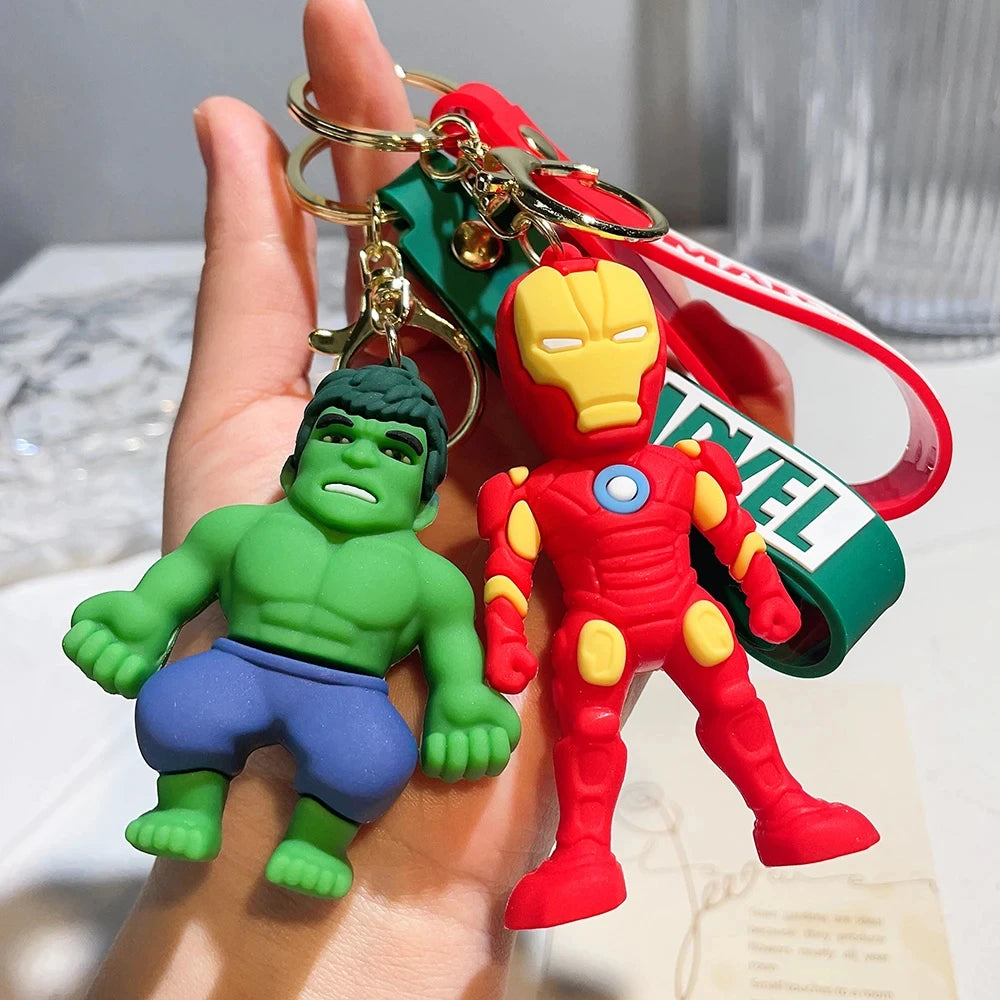 Classic Marvel Spider Man Annihilation Iron Man 3D Doll Car Keychain Pendant Ornament Night Market Wholesale