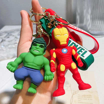 Classic Marvel Spider Man Annihilation Iron Man 3D Doll Car Keychain Pendant Ornament Night Market Wholesale