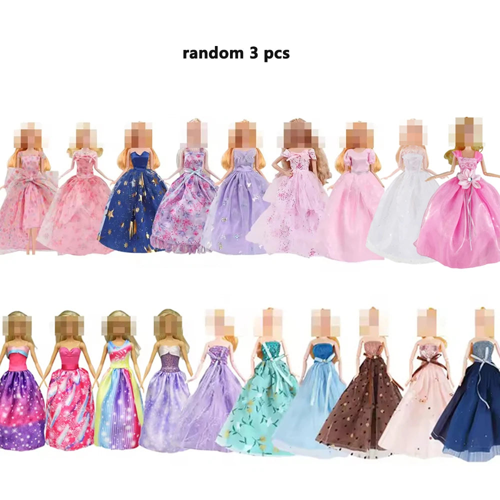 46PCS 11.5'' Doll Clothes =3 Wedding Gown 2 Tops 2 Pants 2 Dress 2 Swimsuit 5 Braces Skirt 10 shoes 22 Accessories for 32cm Doll