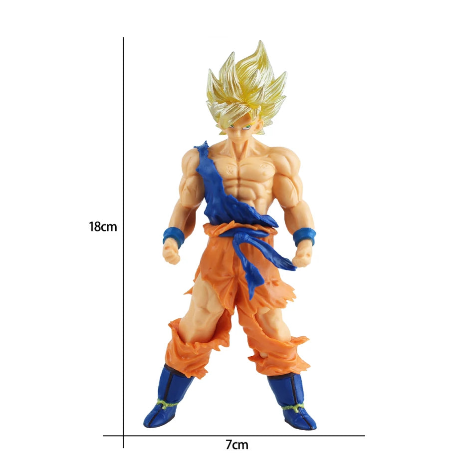 17-18CM Anime Dragon Ball Z Super Saiyan Son Goku Broly Vegeta Anime Action Figure Model Gifts Collectible Figurines for Kids