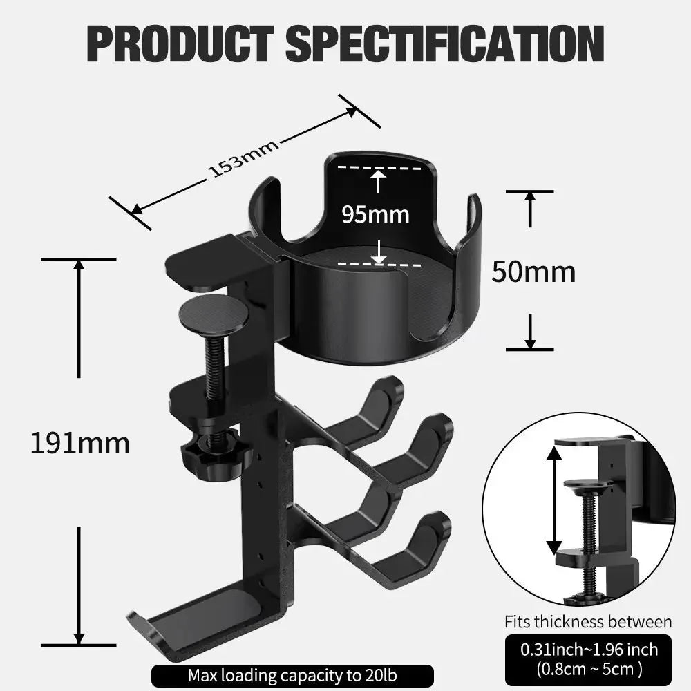 Earphone holder no punching cup holder desktop storage hook holder 360 degree rotating clothes backpack game controller holder