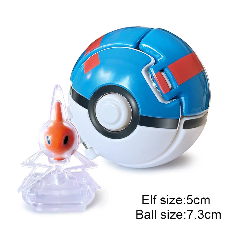 Pokemon Pokeball Anime Figure Pikachu Charizard Psyduck Pocket Monster Elf Ball Kids Toys Action Model Children's Birthday Gifts