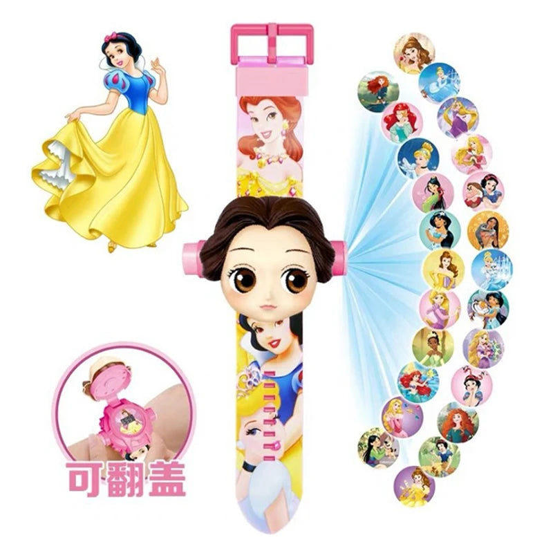 Disney Marvel Figure Spiderman Minnie McQueen 24 Projection Watch Digital Clock Student Wristwatches Kids Toy Boy Birthday Gifts