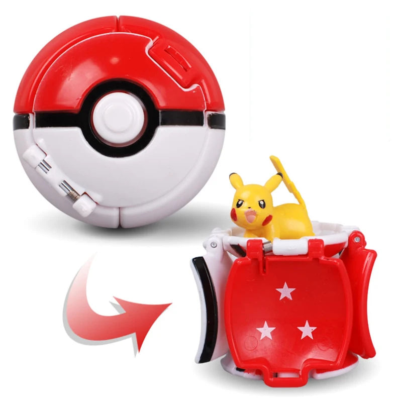Pokemon Pokeball Anime Figure Pikachu Charizard Psyduck Pocket Monster Elf Ball Kids Toys Action Model Children's Birthday Gifts